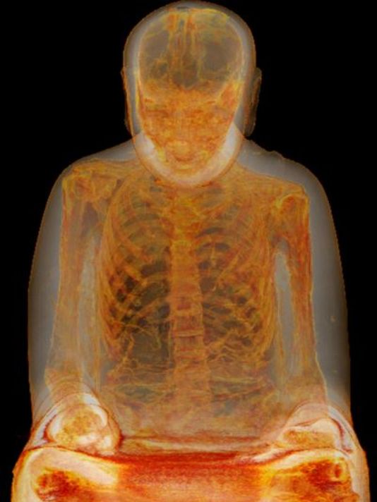 Mummified monk revealed inside Buddha statue