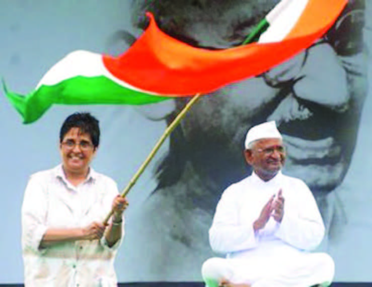 Dr. Bedi at  Anna Hazare's rally