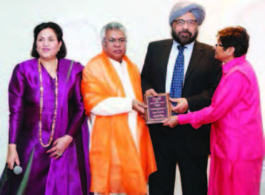 Dr. Bedi at a fundraiser in New York on March 15. From L to R:Pam Kwatra,  Chamunda Swami, Manny Sethi, Kiran Bedi 