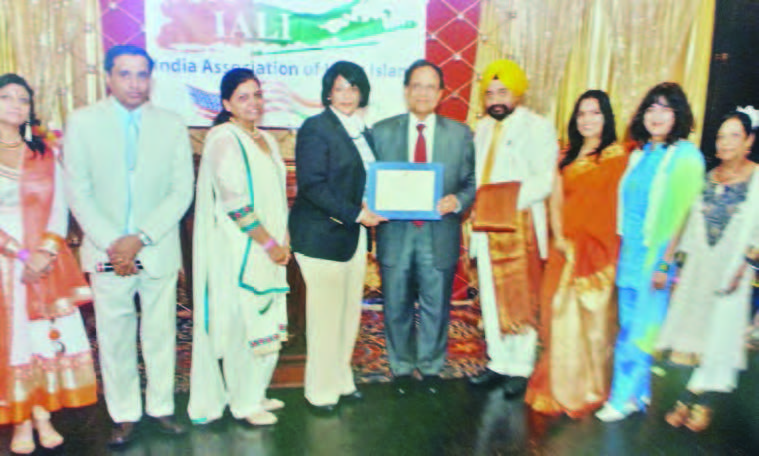 Mrs.Nasrin Ahmad, Town Clerk of Town of Hempstead presented a citation on behalf of Town Supervisor, Town of Hempstead to Padma Shri Dattatreyudu Nori