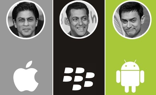 SRK with Apple | Salman with Blackberry | Aamir with Android