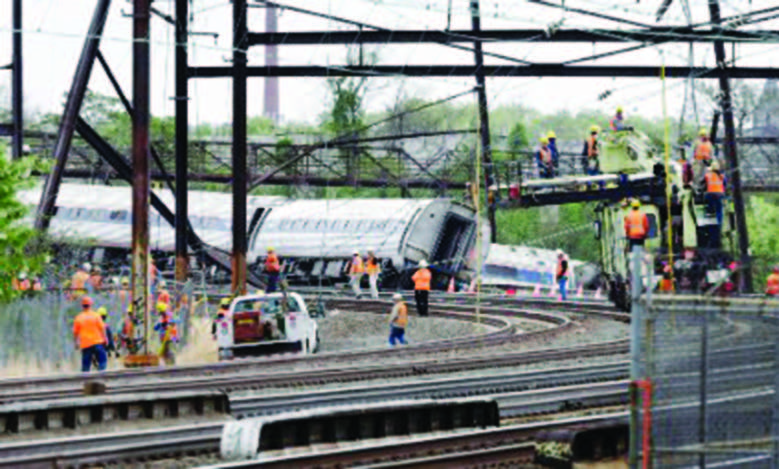 Amtrak Train 188 from Washington to New York derailed, speeding at 106 mph right before entering a 50 mph section.
