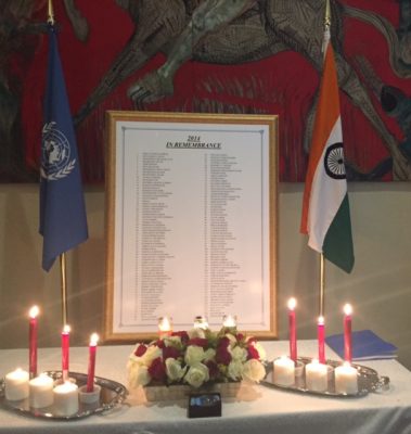 Memorial Service to Indian UN Peacekeepers 
