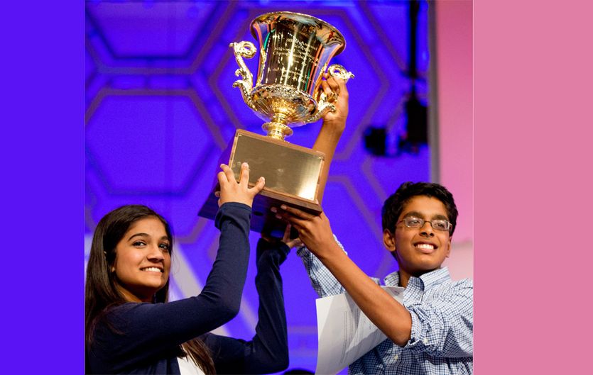 Vanya Shivashankar and Gokul Venkatachalam co-winners of the National Spelling Bee 2015.