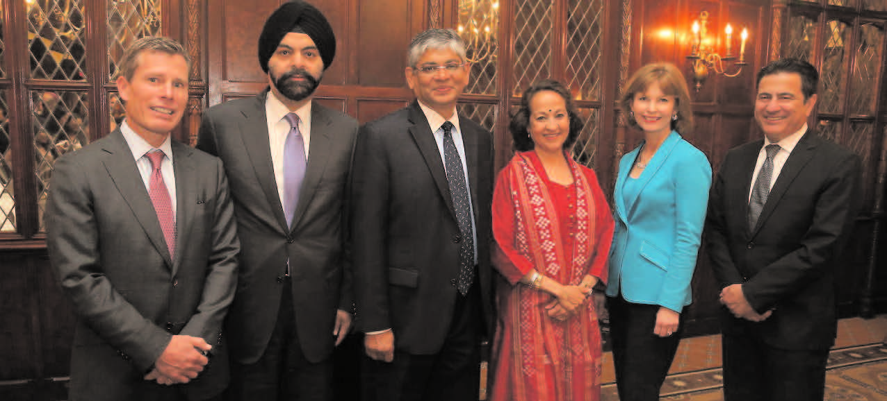 Left to Right: Justin McCarthy (Senior Vice President, Pfizer), Ajay Banga (Chairman, USIBC, President & CEO, MasterCard); Ambassador Arun K. Singh; Dr. Maina Chawla Singh; Nancy Ziuzin Schlegel (Vice President, Lockheed Martin); Dr. Mukesh Aghi (President, USIBC)