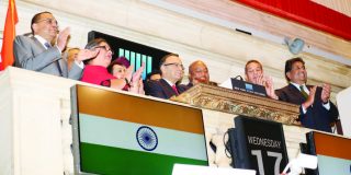 Indian Finance Minister Arun Jaitley rang the closing bell at New York Stock Exchange, June 17. Photos: Mohammed Jaffer-SnapsIndia