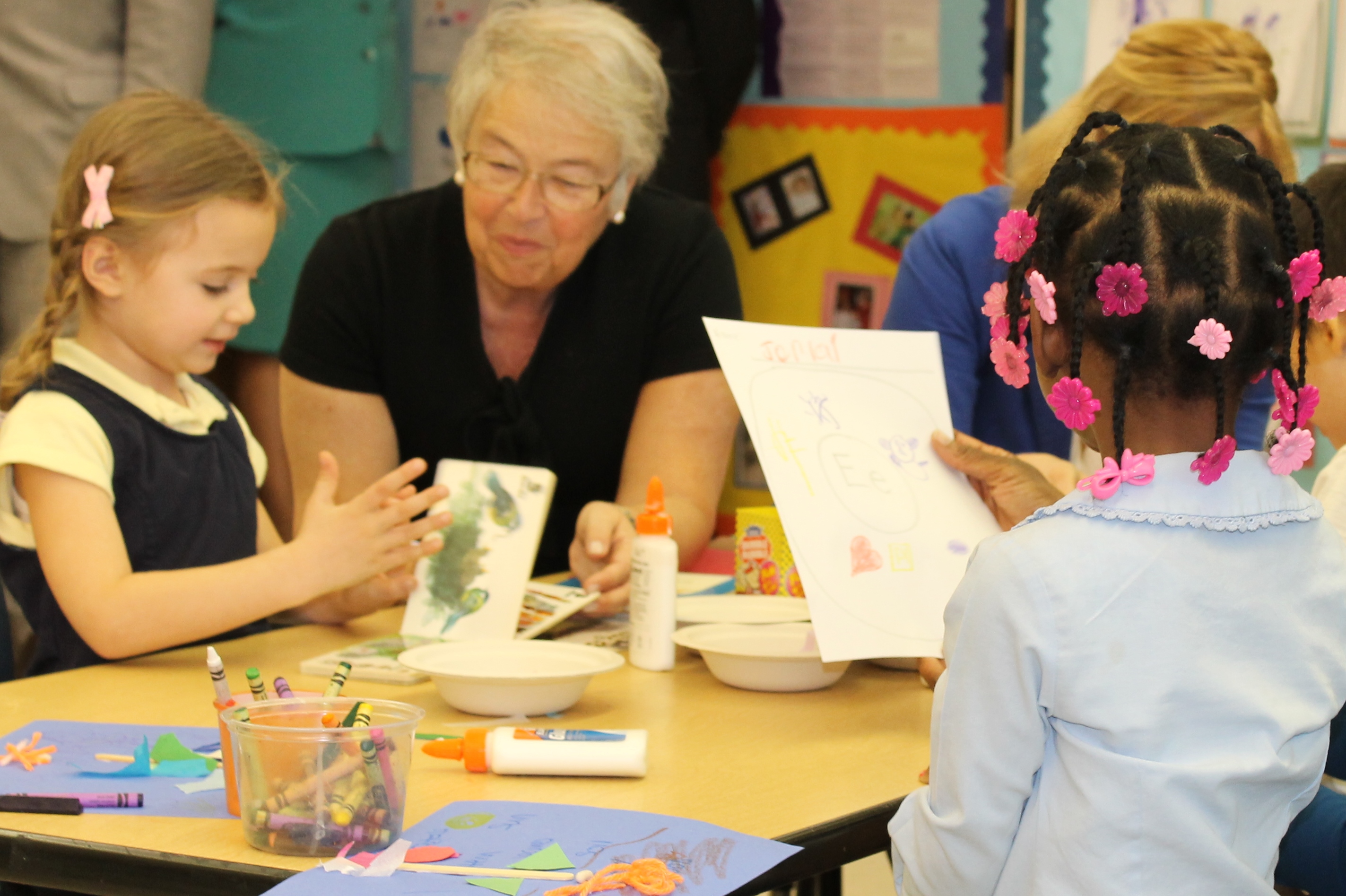 Chancellor Carmen Fariña visits a pre-kindergarten classroom in Brooklyn. Photo Courtesy of the NYC Department of Education