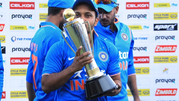 Indian player Kedar Jadhav kisses the trophy at the end of the One Day International cricket match series against Zimbabwe in Harare | AP