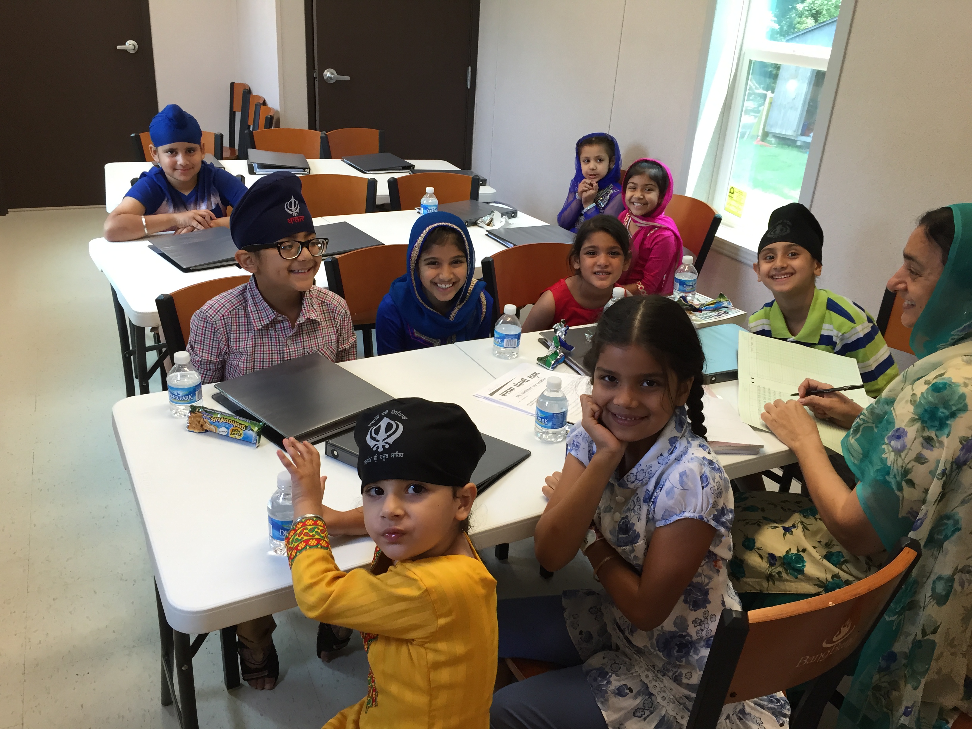 Happy children in a classroom