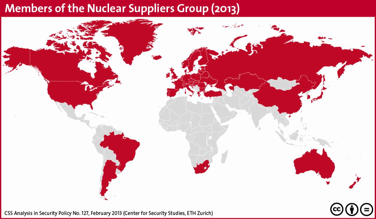 Members of Nuclear Suppliers Group - Map View