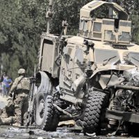 SUICIDE BOMBER ATTACKS NATO CONVOY IN KABUL (inset)