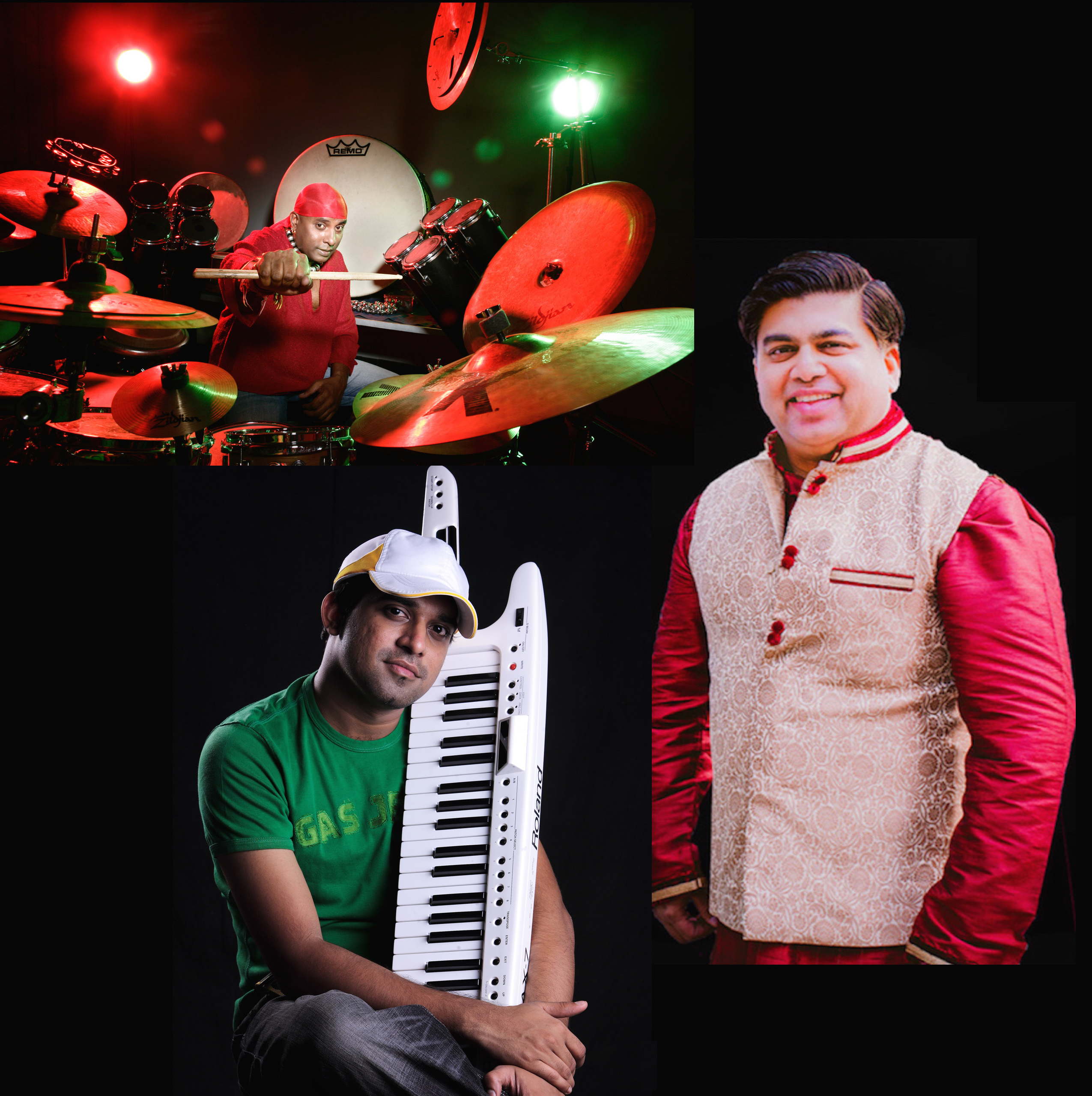 The trio- Anandan Sivamani, Stephen Devassy and Anurag Harsh
