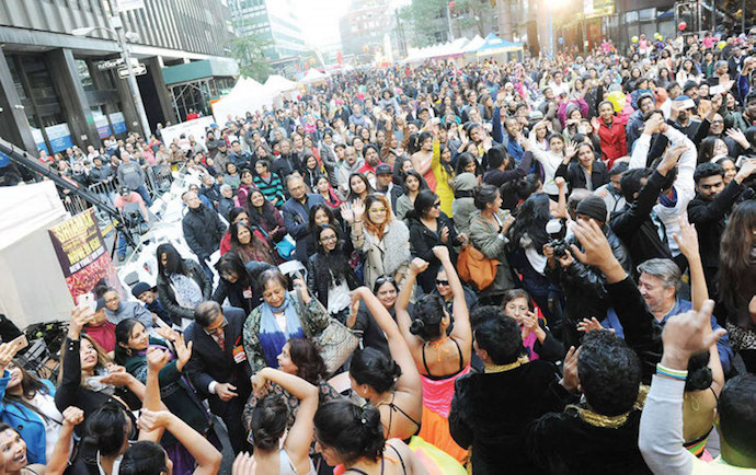 A Section of crowd at the Deepavali Festival at South Street Seaport, October 4