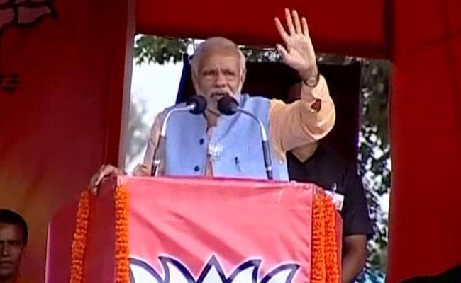 PM Modi at one of the 30 election rallies he addressed in Bihar