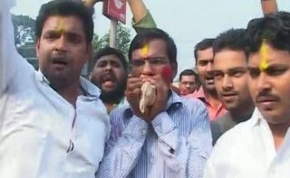 celebrationoutsidebjpofficebiharelections1