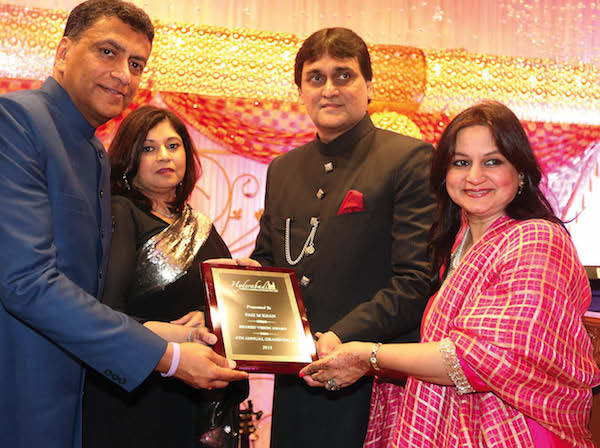 M.A.Faiz member of board of Governors and Treasurer HPS Society Hyderabad being honored by HCA president Hussain Baqueri