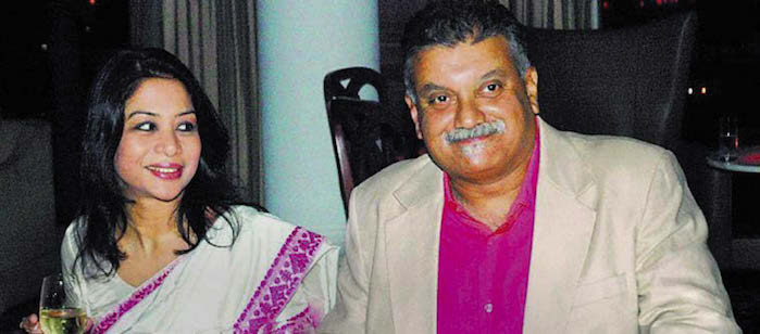 In happier times. Indrani (left) and Peter Mukerjea.