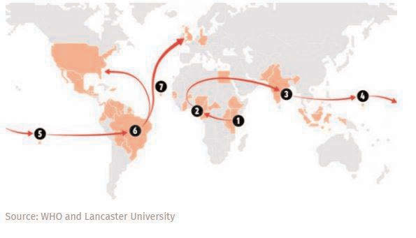 Zika virus spread - Source WHO