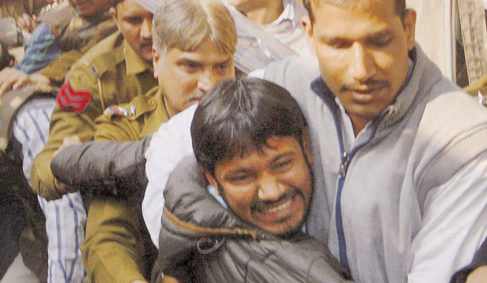 Kanhaiya Kumar was beaten by the mob and the police did not bother to protect him from the attack.
