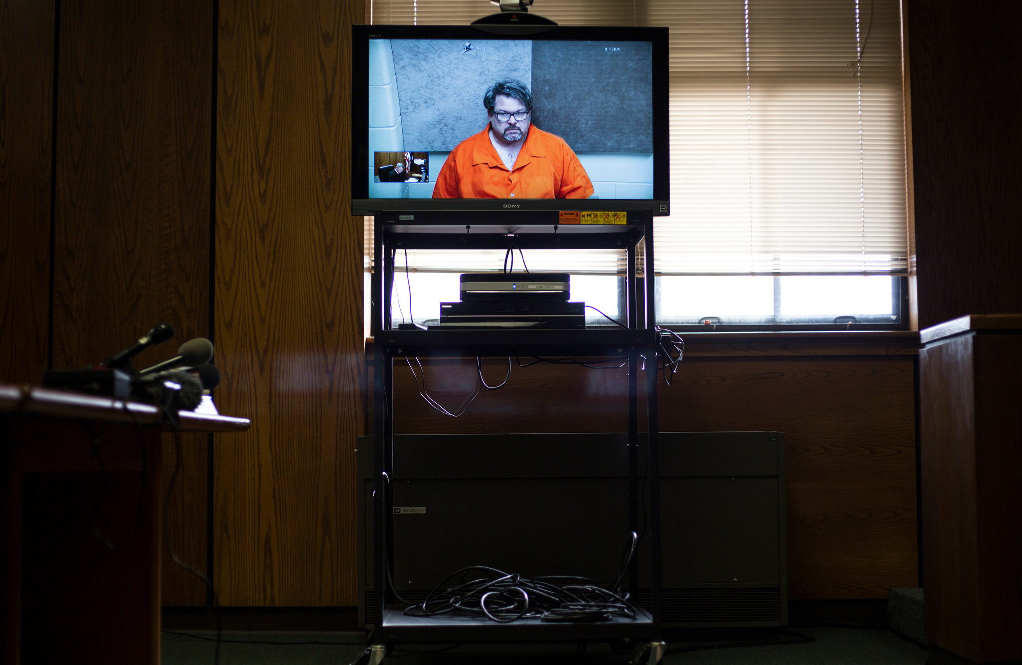Jason B. Dalton, the suspect in the fatal shootings in Kalamazoo, Mich., appeared for his arraignment in a video conference on Monday. Photo - New York Times - Brittany Greeson