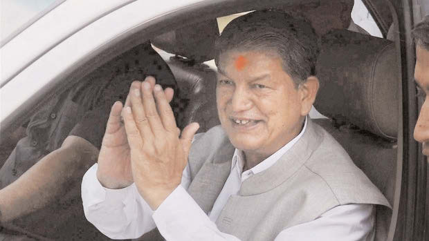 Elated Harish Rawat after the court verdict.