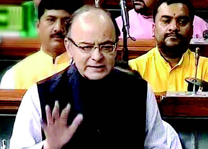 Finance Minister Arun Jaitley speaks in the Lok Sabha in New Delhi on July 28 during the ongoing monsoon session.