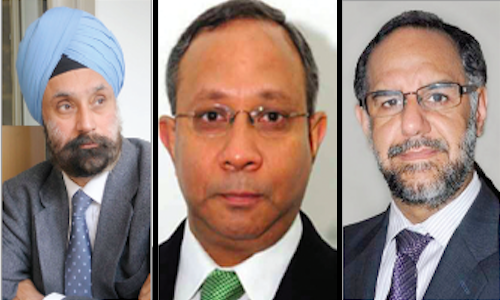 Three diplomats -Navtej Sarna (left), Pankaj Saran (center), Navdeep Suri (right) - are believed to be in the run for Washington posting.