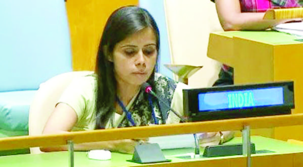 Exercising right to reply, India's First Secretary Eenam Gambhir directly took on Pakistan calling it a terrorist state and a global epicenter of terrorism