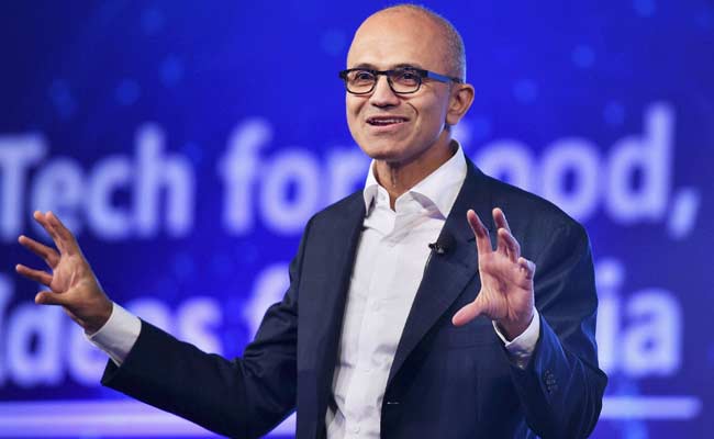 Microsoft's Satya Nadella feels artificial intelligence-powered bots will become next interface. (File)