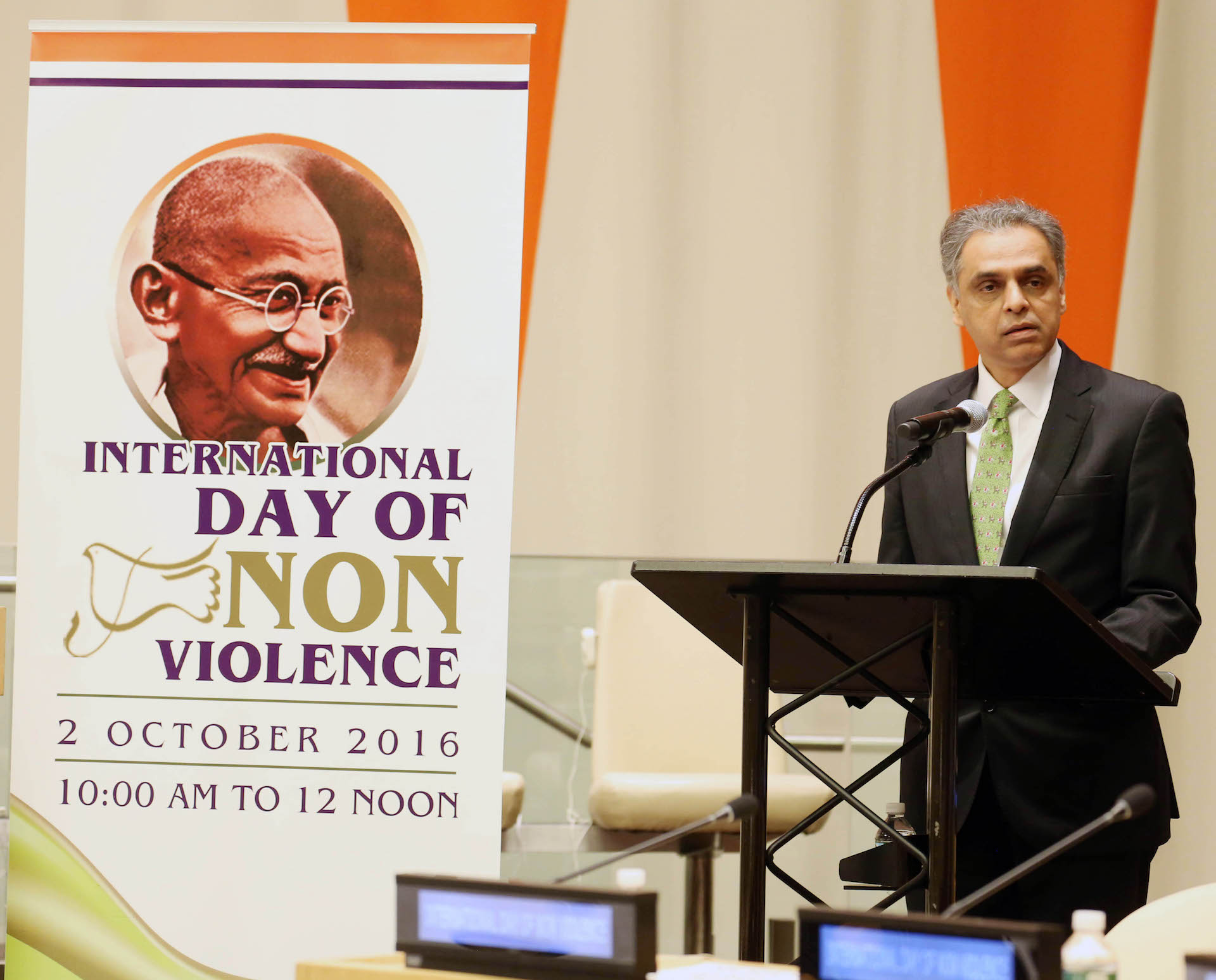 Permanent Representative of India to the United Nations, Ambassador Syed Akbaruddin speaking at the International day of Non Violence on 2nd October, 2016 at UN Photo / Mohammed Jaffer-Snapsindia