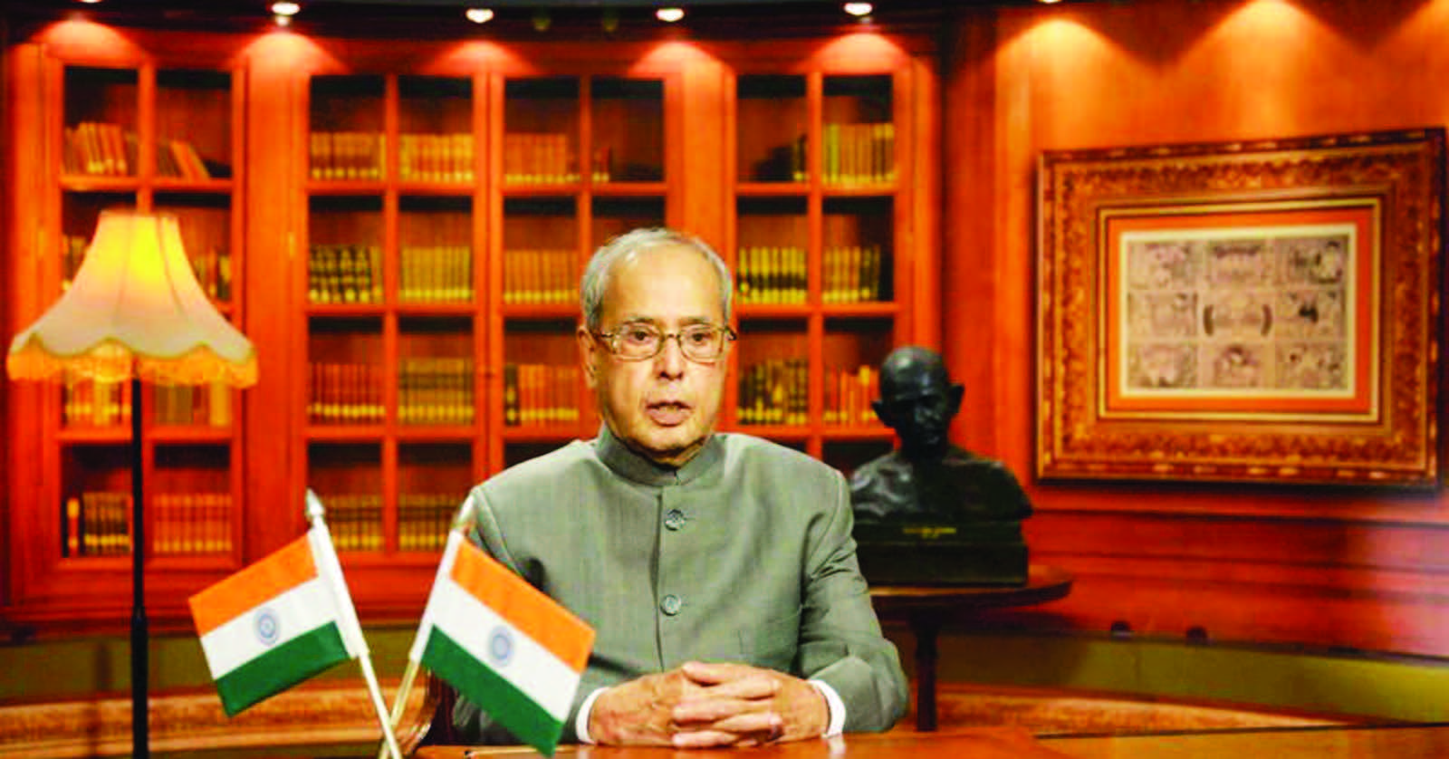 President Pranab Mukherjee addresses the nation on the eve of Republic Day. (Picture courtesy: Twitter/President of India)