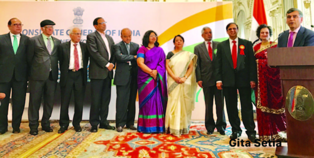Presidents all. Past presidents of AIA. Also seen areConsul General Riva Ganguly Das (5th from right), and Regional Manager of Air India Vandana Sharma (6th from right).