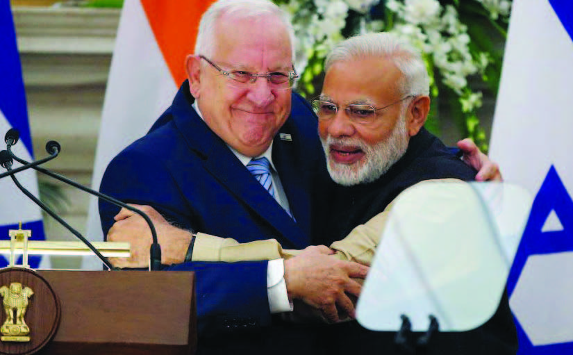 Israeli President Reuven Rivlin and India's Prime Minister Narendra Modi. Israeli President Reuven Rivlin and India's Prime Minister Narendra Modi.
