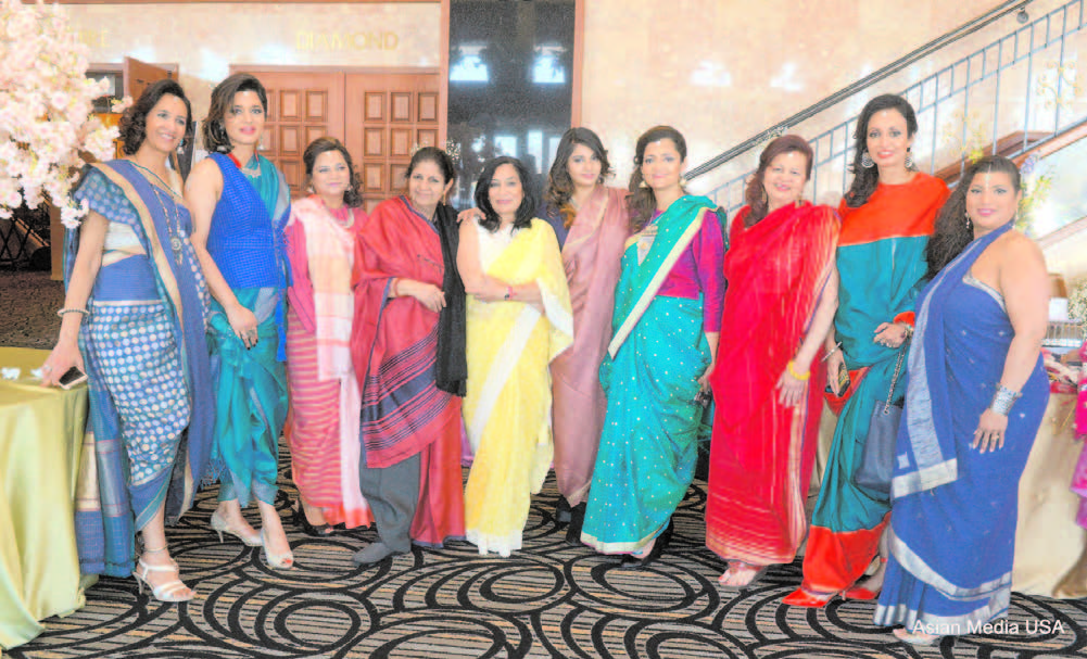 RTA Kapur Chishti and Madhoolica Dear President of Indo-American Heritage Museum with Women from the community modeled saris draped in various regional styles