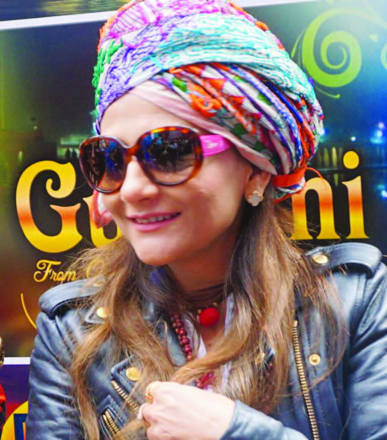 An American girl sporting a turban during the event at Times Square In New York.
