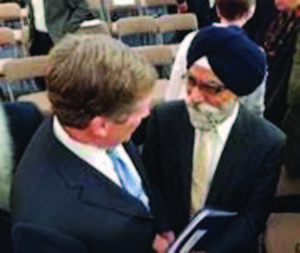 Toronto Mayor John Tory with Dr. Satpal Singh, Convener of 2018 Parliament Sikh Task Force of SCIR