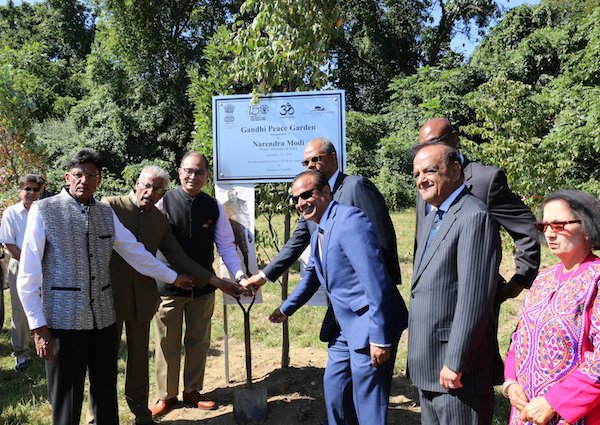 150 Trees Planted at SUNY Gandhi Peace Garden in Commemoration of Mahatma Gandhi’s 150th Birth Anniversary