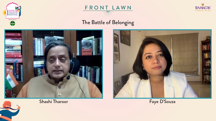 Photo 1 Shashi Tharoor & Faye D’Souza in conversation at the Jaipur Literature Festival