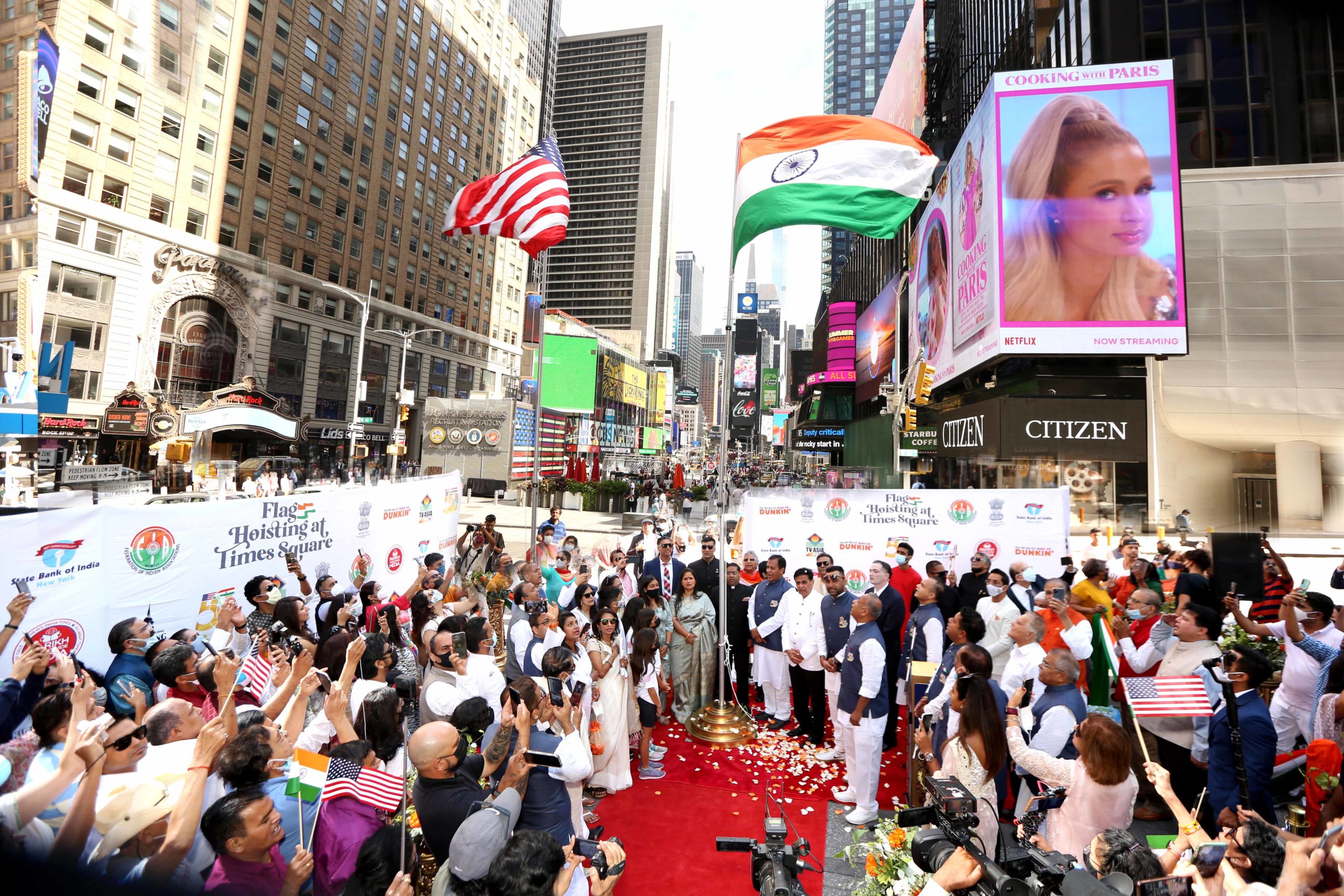 FIA unfurls biggest Tricolor at Times Square to celebrate India’s 75th Independence Day