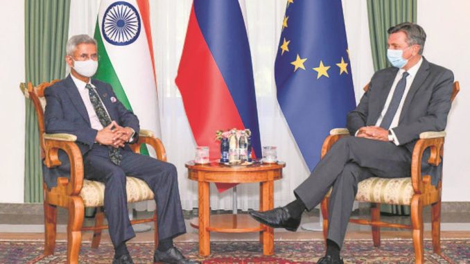 Jaishankar with Slovenian Minister