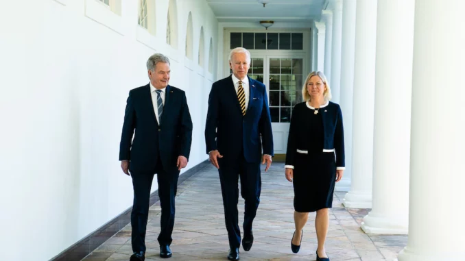 Biden with Swedish and Finnish PMS