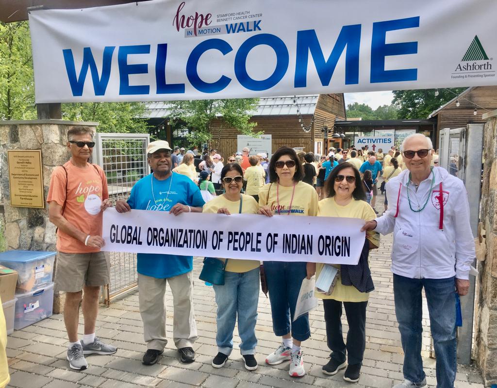 G 1 GOPIO.Banner at Cancer Walk to benefit Bennet Cancer Center