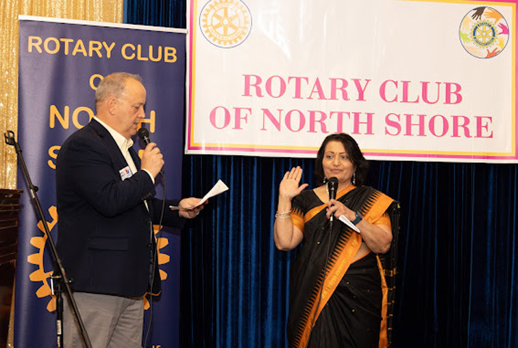 Officers and Board Members of Rotary Club of North Shore District 7255 NY sworn in