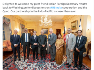 Foreign Secretary Kwatra with US officials in Washington, D.C. Photo : X (formerly Twitter)