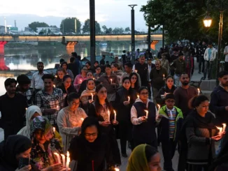 In a pattern of violence, fueled and orchestrated by Pakistan-based terrorist organizations, 26 innocent Hindu tourists were slaughtered in cold blood in Pahalgam, Kashmir on April 22, 2025. A group of people at a vigil