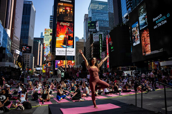 Yoga at Times Square