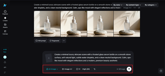 Adjust parameters and create